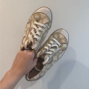 Coach Cream and Brown Women's Sneakers